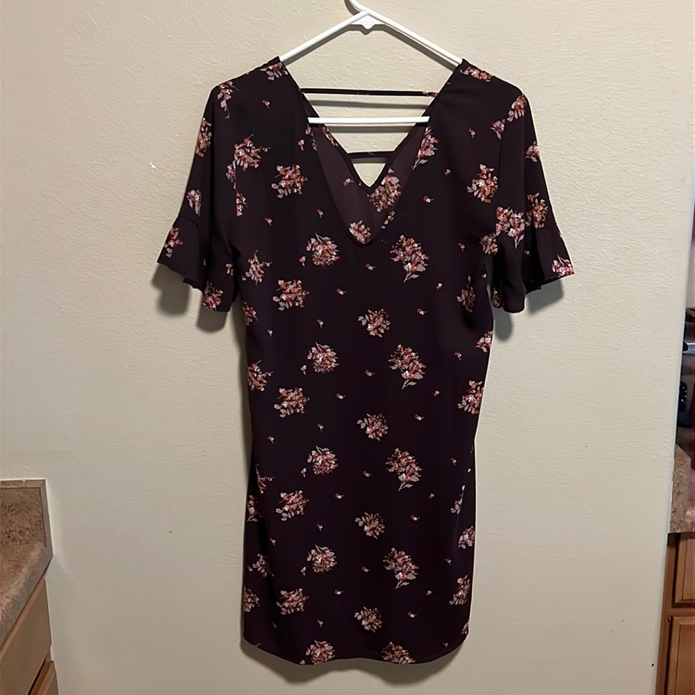 Burgundy floral dress